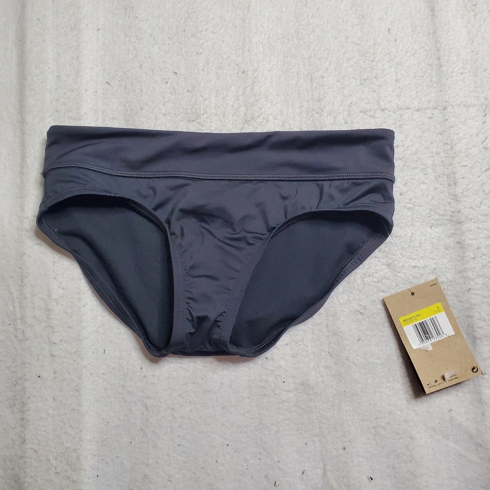 Nike Womens Bikini Bottom Black Solid Low Rise Swim S